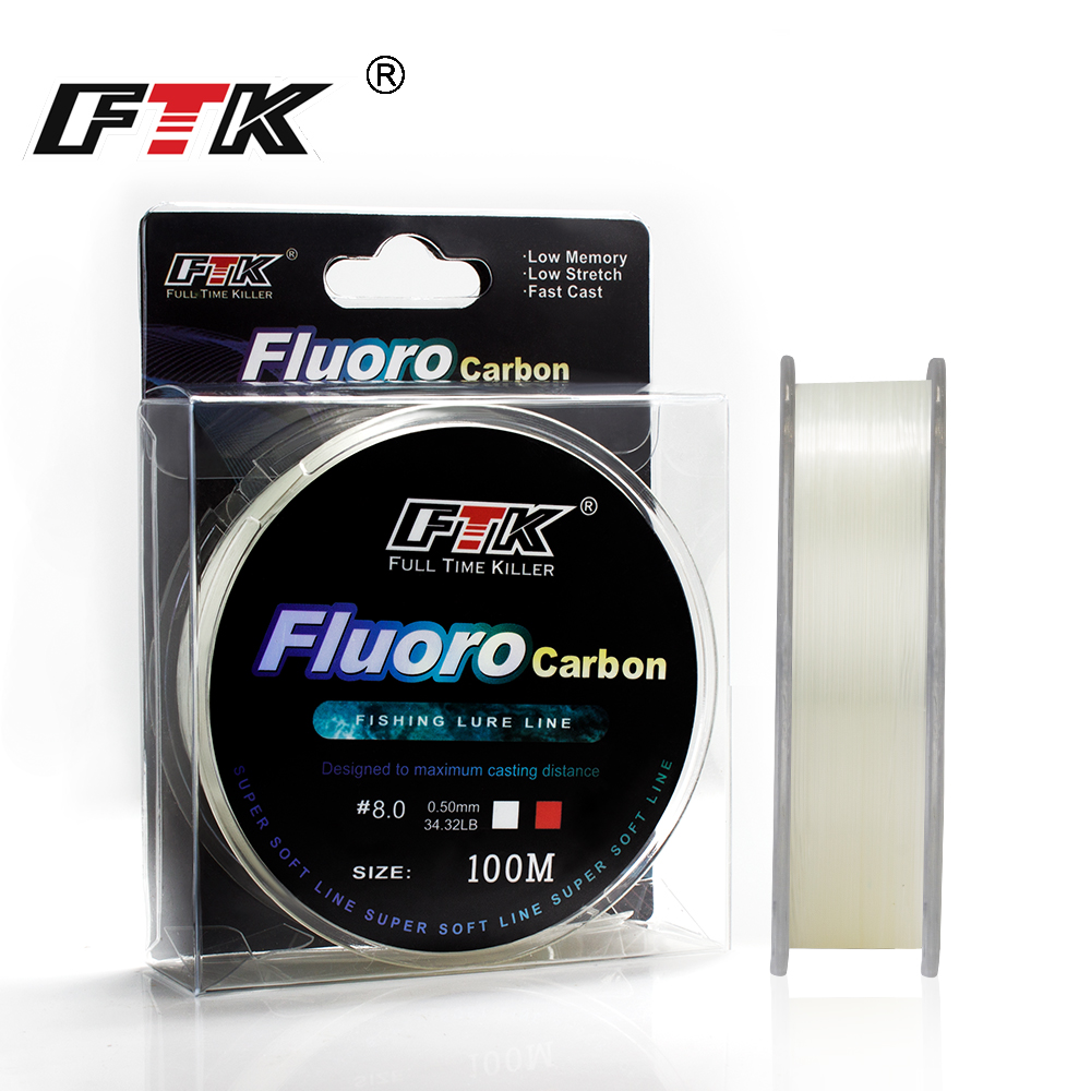 FTK 100m 4.13-34.32LB Fluoroca - đánh giá và giá Ice Fishing Line